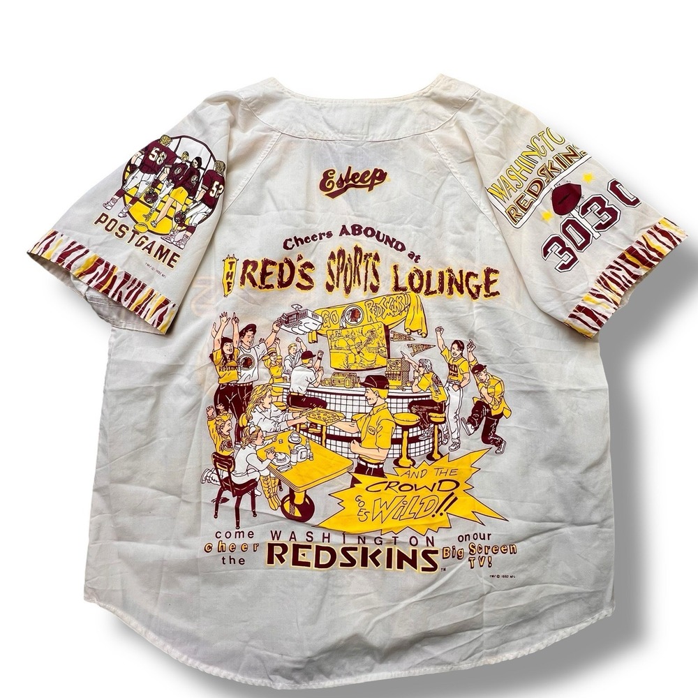 Vintage Washington Redskins All Over Print Sleep Shirt NFL Esleep Adult L Lounge